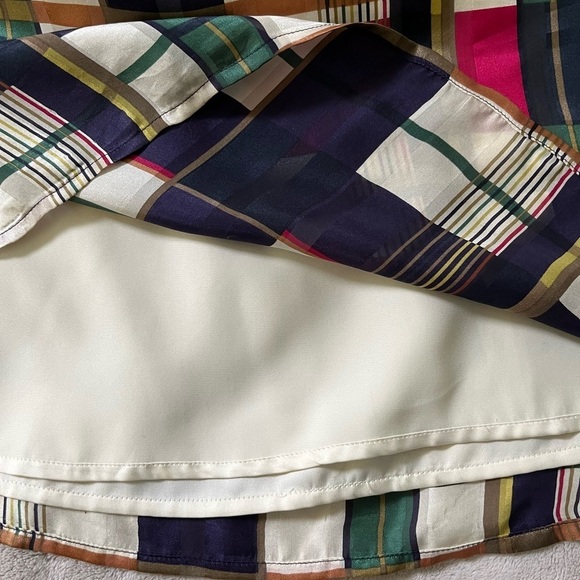 Vintage Guess 100% Silk Plaid Halter Collared Mini Dress Academia Preppy Party - Picture 8 of 11